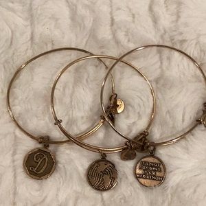 Alex and Ani Bracelet Bundle Includes 3 Gold-tone Bracelets Good Condition